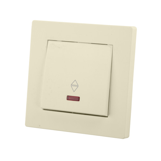 Выключатель на 2 направления 1 кл. с подсветкой 10А сл. кость 