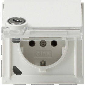 Gira Розетка с запирающейся на ключ крышкой  (однотипные замыкания)