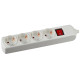 Колодка ЭРА K-4es 4 розетки с зазeмлением с выключателем белая