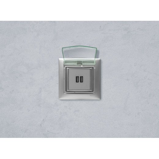 Зарядное устройство USB тип А / тип А - Legrand Valena - 3000мА 15Вт - алюминий