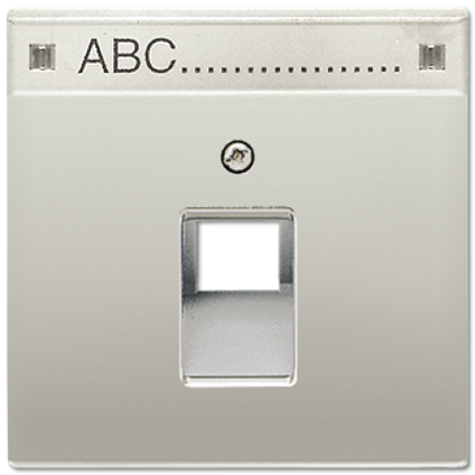 Крышка для ординарной телефонной и компютерной розетки UAE с полем для надписи, благородная сталь