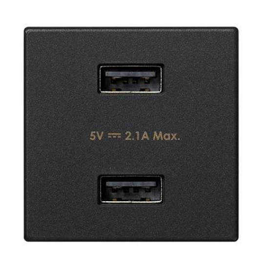 Зарядное устройство 2хUSB, К45, 5 В, 2,1 А, графит