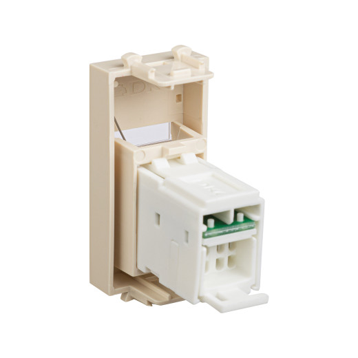 Компьютерная розетка RJ-45 модульная, кат.6А, Avanti, ванильная дымка, 1 модуль