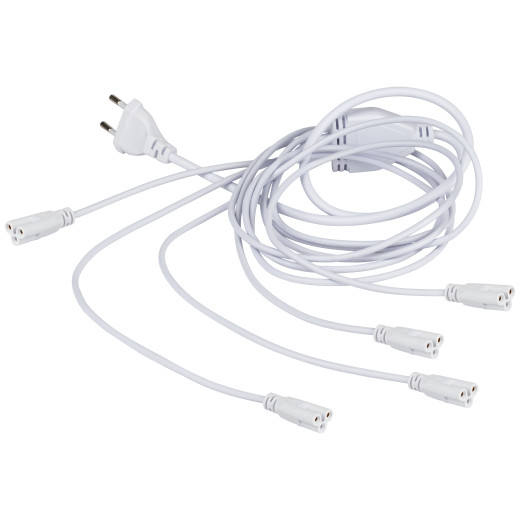 Разветвитель сетевой для линейных светильников ЭРА 5х IEC C5 3pin 2m для подключения 5 светильников