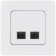 Розетка компьютерная двойная RJ45 категория 5e UTP - Legrand/Daccord Inspiria - белый