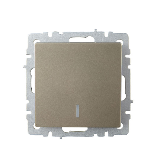 BRITE Выключ. 1-кл. прох. с инд. 10А ВС10-1-7-БрШ шамп. IEK