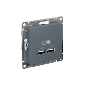 Systeme Electric AtlasDesign Грифель USB, 5В, 1 порт x 2,1 А, 2 порта х 1,05 А, механизм