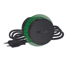 Schneider Electric Unica System+ Антрацит Блок розеточный usb тип А + тип С
