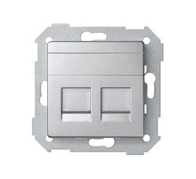 Simon 82 Detail Алюминий Адаптер на 2хRJ45(12) AMP (Keystone), прямое подключение