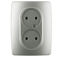 ЭРА Розетка Серия 12 12-2107-15 двойная без заземления 2X2P 16A-250В IP20 перламутр