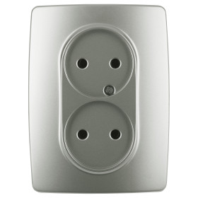 ЭРА Розетка Серия 12 12-2107-15 двойная без заземления 2X2P 16A-250В IP20 перламутр