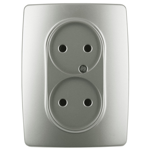 Розетка ЭРА Серия 12 12-2107-15 двойная без заземления 2X2P 16A-250В IP20 перламутр