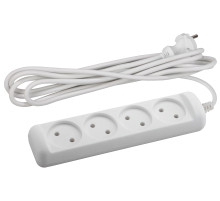 ЭРА Удлинитель электрический  U-4-5m-2x1 без заземления 4 розетки 5м ПВС 2x1мм2 10А