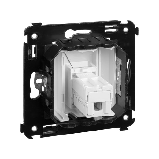 Телефонная розетка RJ-12 в стену одинарная, Avanti, белое облако