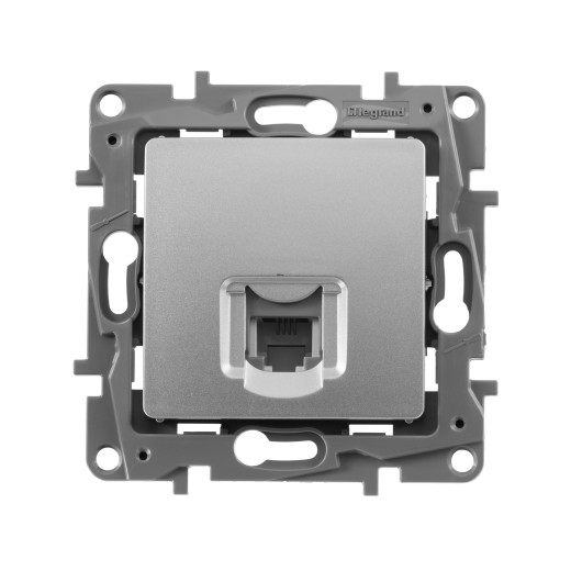Розетка телефонная RJ11 - Legrand Etika - алюминий
