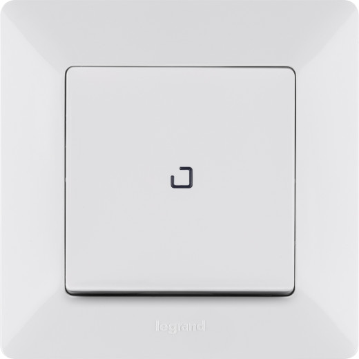 Valena LIFE.Выключатель 10АХ 250В с подсветкой.С лицевой панелью.Белый