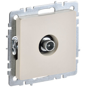 IEK BRITE BASE Бежевый Розетка TV проходная РТВ10-0-БрКр