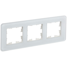 IEK BRITE DECOR Белый матовый стекло скругл.угол Рамка 3-м РУ-3-2-Бр RE