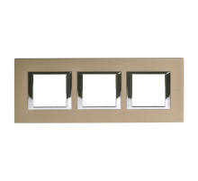 BT Axolute Бронза Рамка 2+2+2 мод прямоугольная (надпись горизонтально).