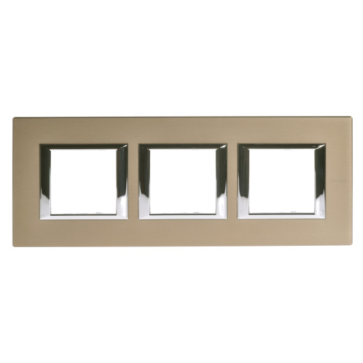 Рамка 2х3П 71мм горизонтальная Бронза Axolute