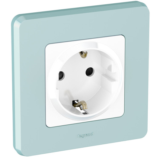 Розетка с заземлением - Legrand/Daccord Inspiria - со шторками 16А 250В винтовые зажимы - белый