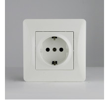 SPL Розетка электрическая 2К+З, 16А, 220-250V (белый)