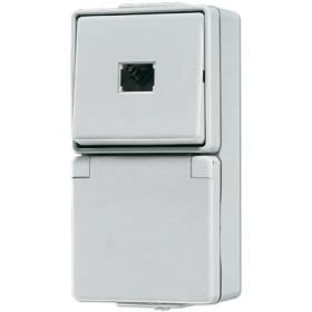 JUNG Штепсельная розетка SCHUKO для накладного монтажа с выключателем IP44