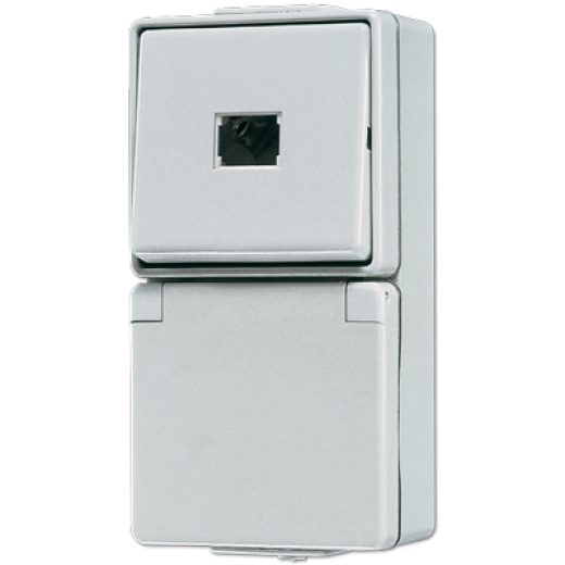 Штепсельная розетка SCHUKO для накладного монтажа с выключателем IP44