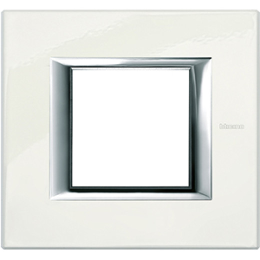 Axolute декоративные накладки прямоугольной формы, лакированные, цвет фарфор, на 2 модуля