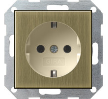 Gira ClassiX Бронза/Крем Розетка с/з