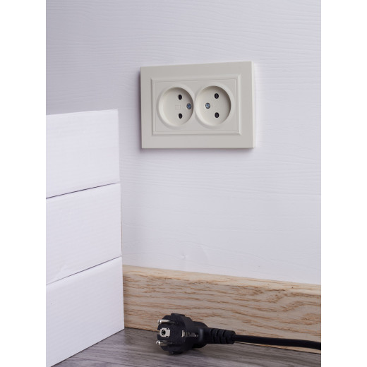 BRITE Роз. 2-я без з/к с з/ш 10А в сб. РСш12-2-БрКр беж. IEK