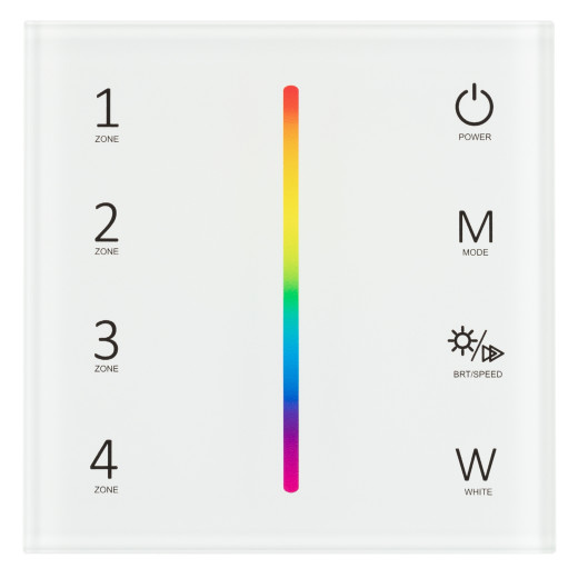 Панель Sens SMART-P45-RGBW White (230V, 4 зоны, 2.4G) (Arlight, IP20 Пластик, 5 лет)