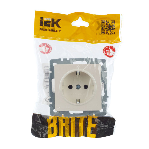 BRITE Роз. с з/к без з/ш 16А РС11-1-0-БрЖ жемч. IEK