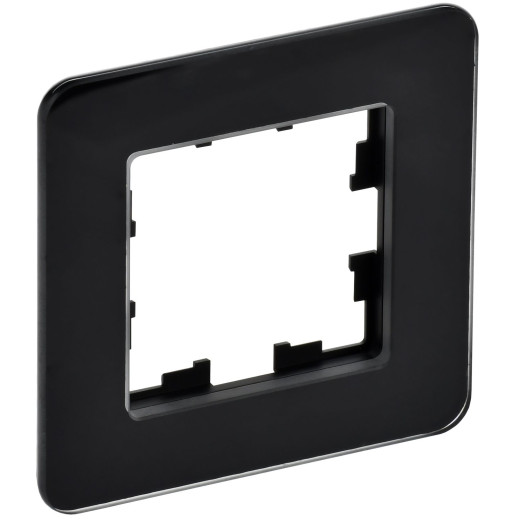 BRITE Рамка 1-мест. РУ-1-2-Бр стекло черн. RE IEK