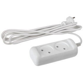 ЭРА Удлинитель электрический  U-2-5m-2x1 без заземления 2 розетки 5м ПВС 2x1мм2 10А