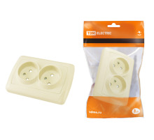 TDM Розетка двойная 2П 10А 250В с защ. шт. сл. кость 