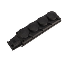 PROconnect Розетка (колодка) штепсельная четырехместная влагозащищенная 2P+PE 230V, 16 А, IP44 каучук