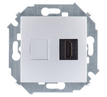 Simon 15 Алюминий Розетка для подключения HDMI-разъёма аудио/видео, v1.4, тип А