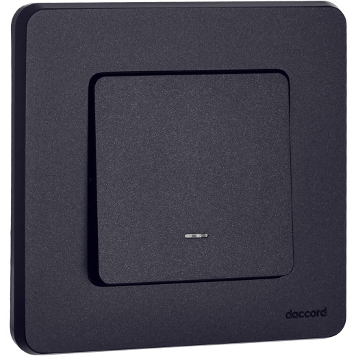 Выключатель одноклавишный с подсветкой/индикацией - Legrand/Daccord Inspiria - 10АХ 250В безвинтовые зажимы - антрацит