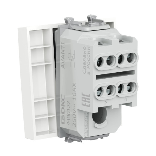 Инвертор одноклавишный модульный, Avanti, белое облако, 2 модуля