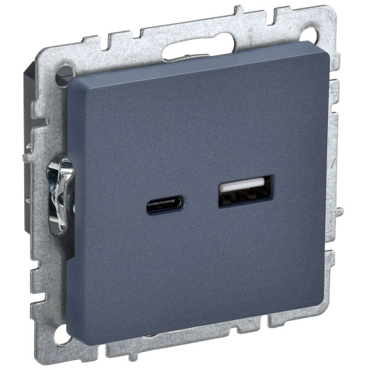 BRITE Роз. USB A+C 18Вт РЮ11-1-БрМ мар. IEK