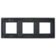 SKANDY Рамка 3-мест. SK-F23Bl стекло черн. IEK