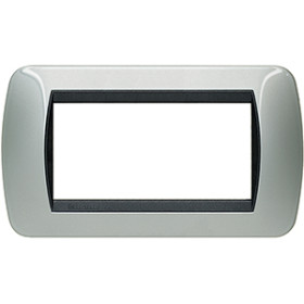 BT LV Светлый Алюминий Рамка на 4 модуля.