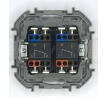 Legrand/Daccord INSPIRIA Алюминий Переключатель двухклавишный с подсветкой 10 AX - 250 В.