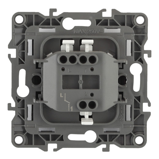 12-1001-05 ЭРА Выключатель, 10АХ-250В, IP20, без м.лапок, Эра12, антрацит (10/100/2500)