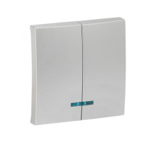 EKF PROxima Валенсия лицевая панель выключателя 2-кл. с индикатором 10А сталь.