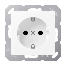 JUNG A Flow/A 550 Белый матовый Розетка  16A 250V с защитой от детей, SCHUKO