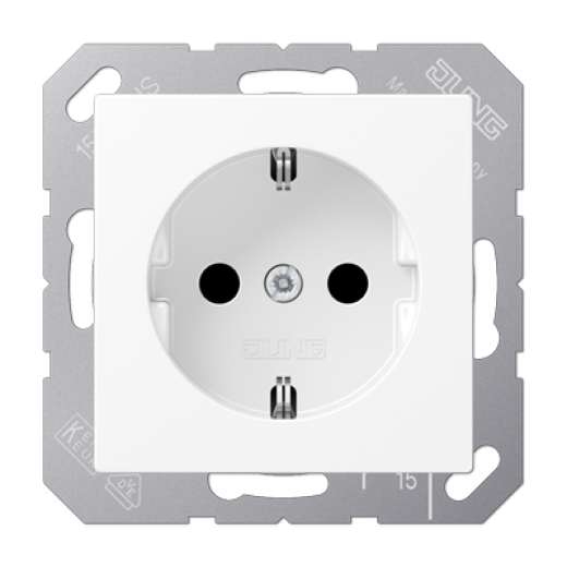 Розетка SCHUKO® 16A 250V с защитой от детей, термопласт, белый матовый