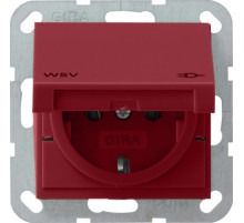 Gira Розетка с ЗК по классу WSV: матовый красный