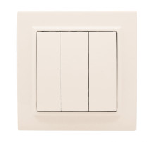 EKF Basic Минск Бежевый Выключатель 3-кл, 10А, СП.